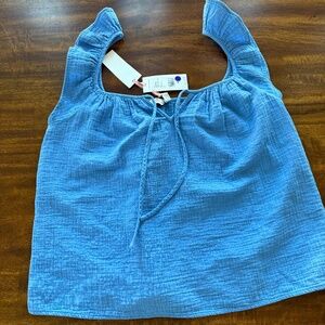 NWT Vineyard Vines Women's Tie front Ruffle Sleeve Top M